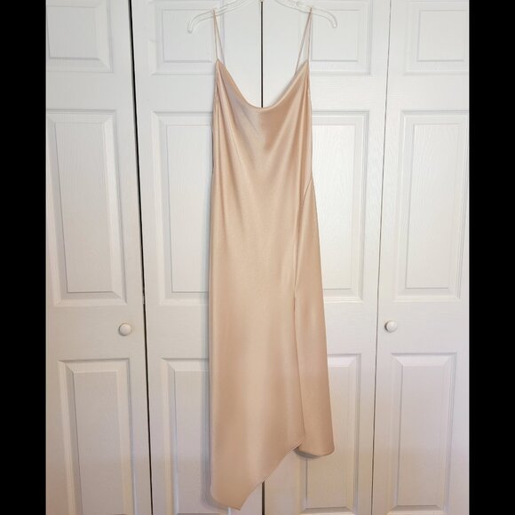 Alice + Olivia Harmony Drapey Asymmetrical Slip Midi Dress - Picture 3 of 11